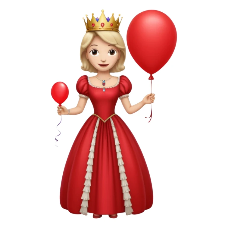 queen wearing dress, holding balloon sticker