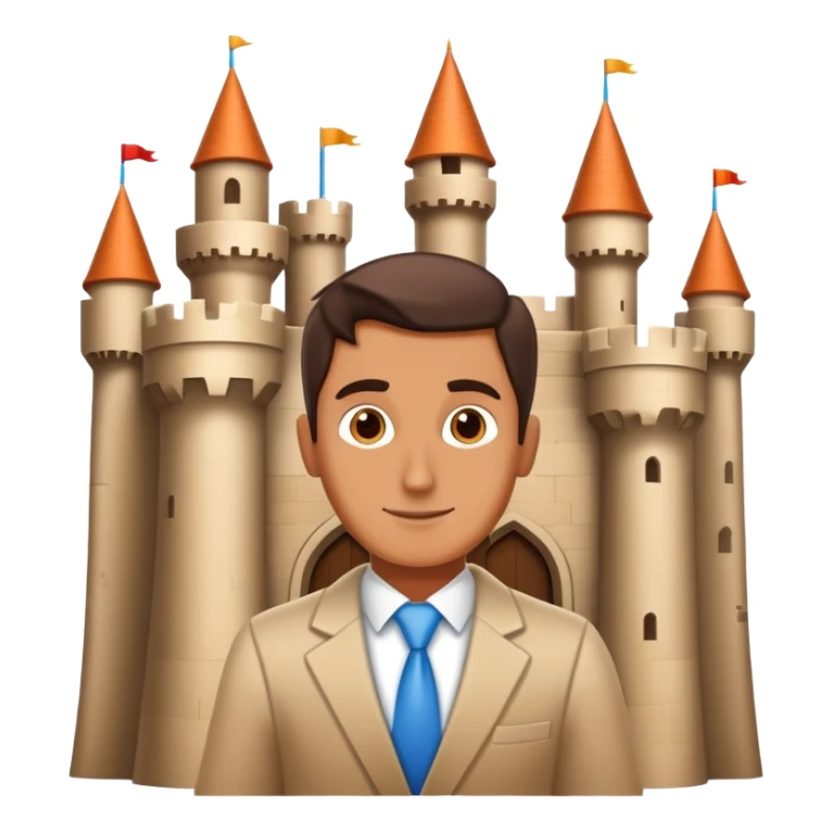 Visionary entrepreneur imagining completed castle instead of building blocks sticker