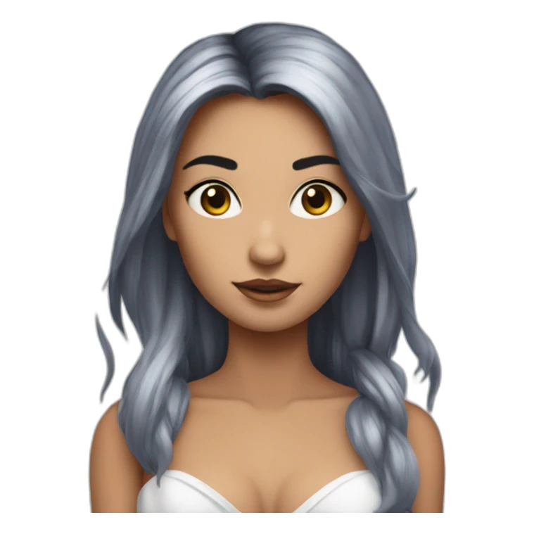 Rocket princess whie with black hair and confuse teefh sticker