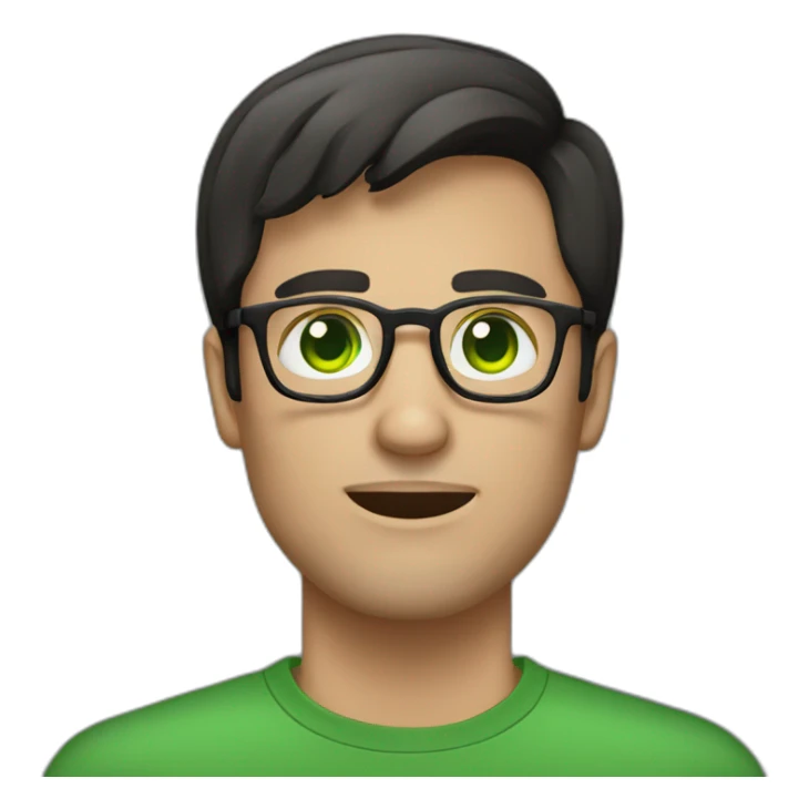 IT guy in round glasses with green eyes and dark hair sticker