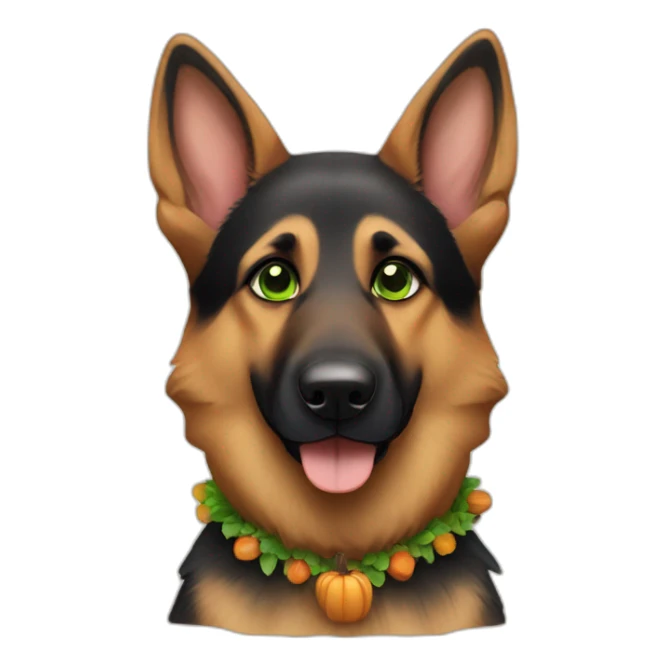 A cute german shepherd with green eyes dressed for thanksgiving sticker