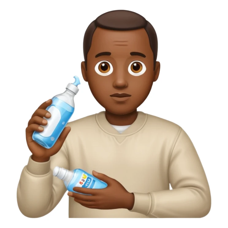 Diddy holding baby oil sticker