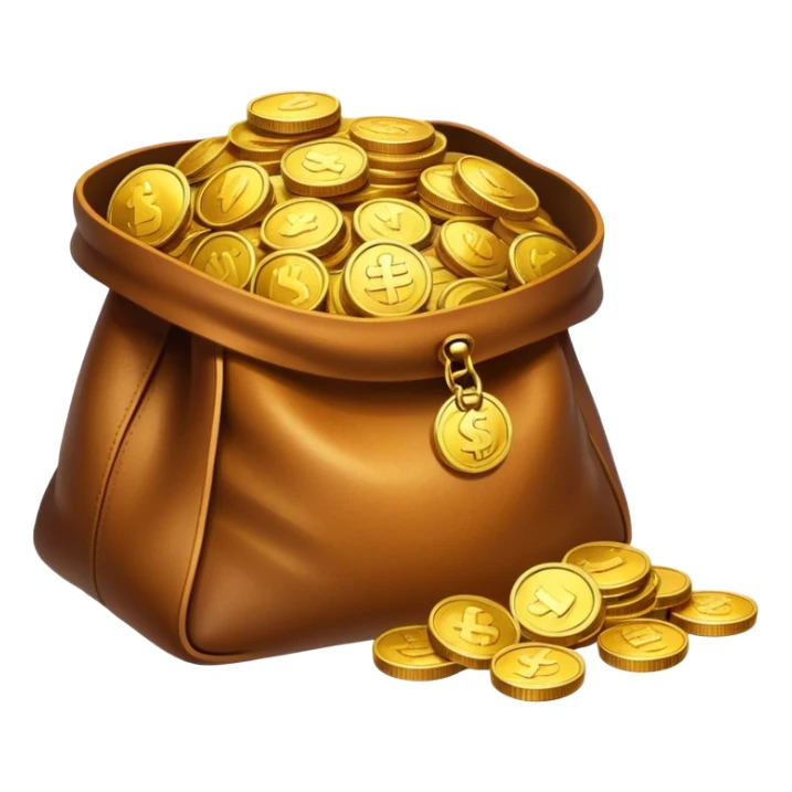 bag of golden coins sticker