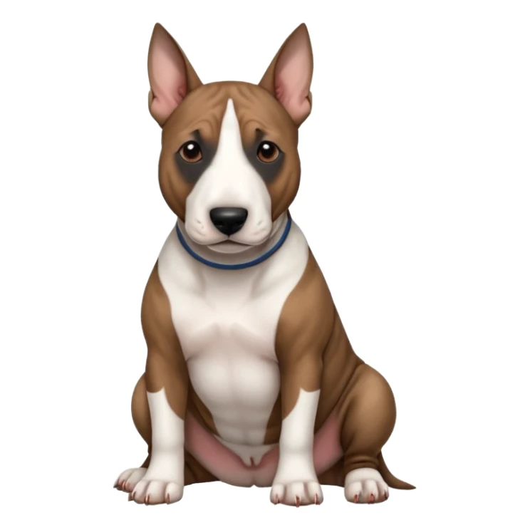 brindle english bull terrier sitting down sticker
