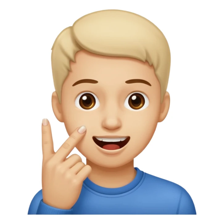 Emoji gêne et content qui mort un seule ongle sticker