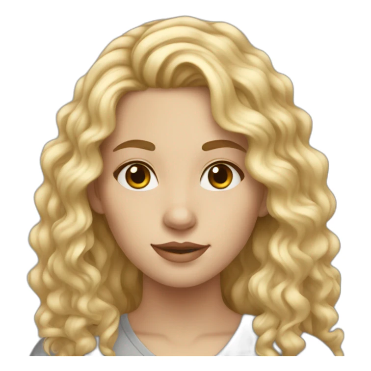 20 year old white woman blonde with long curly hair sticker