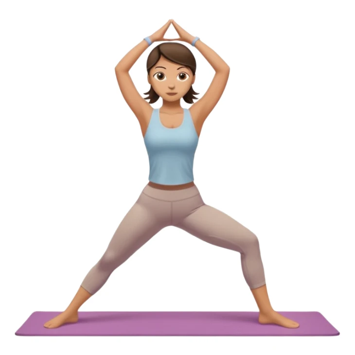 Brunette girl yoga in beige  sticker