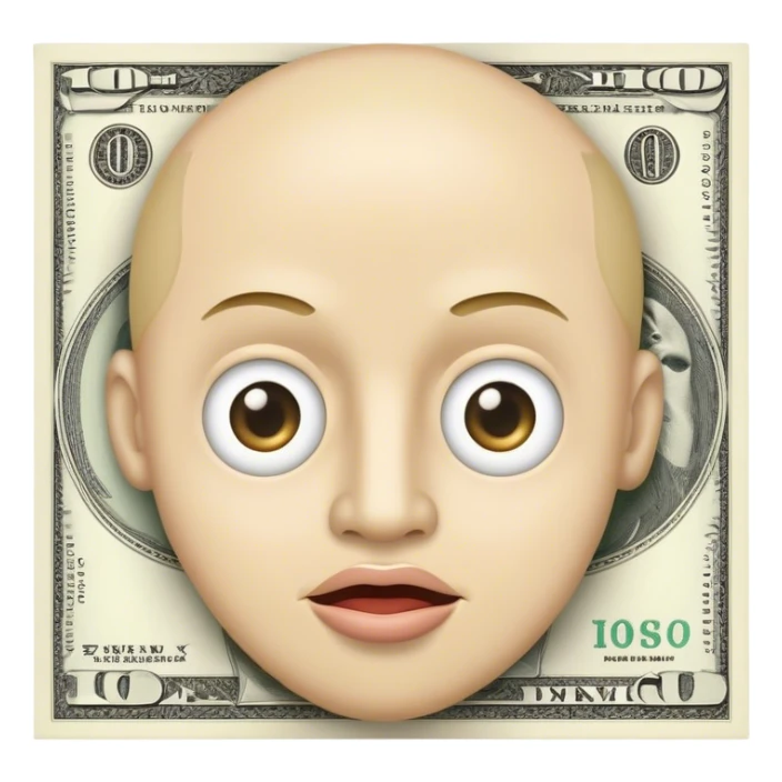 Money with eyes and mouth  sticker