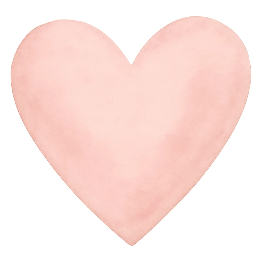 pink heart watercolor art style sticker