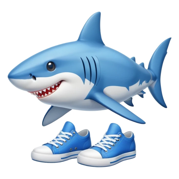 Shark wearing blue shoes sticker