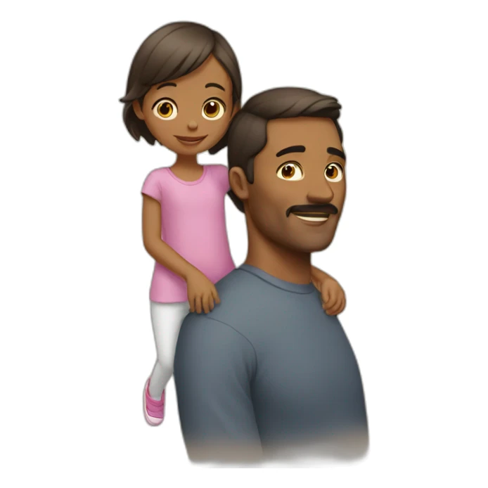 man with daughter sticker