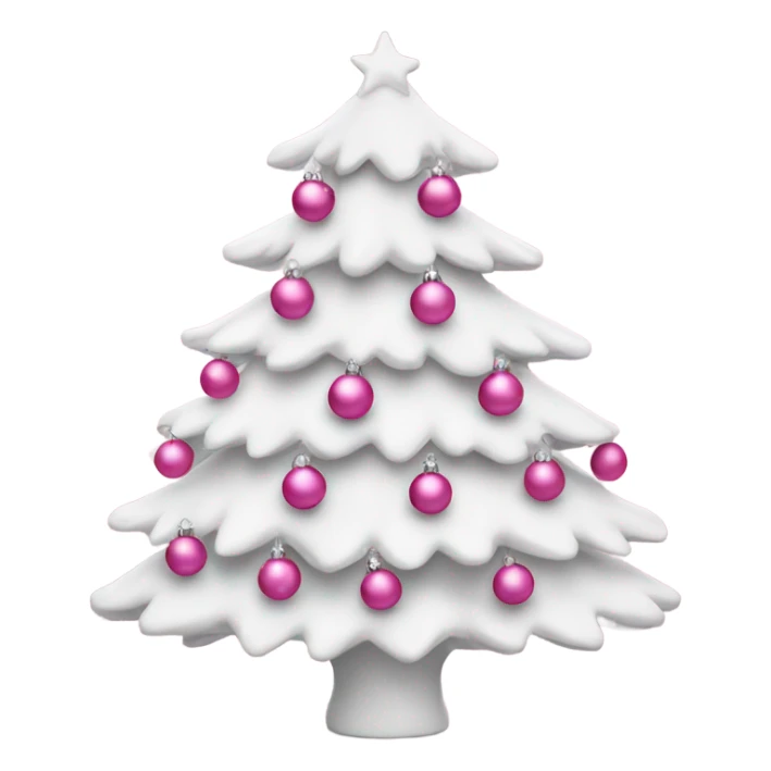 White Christmas tree with pink ornaments sticker