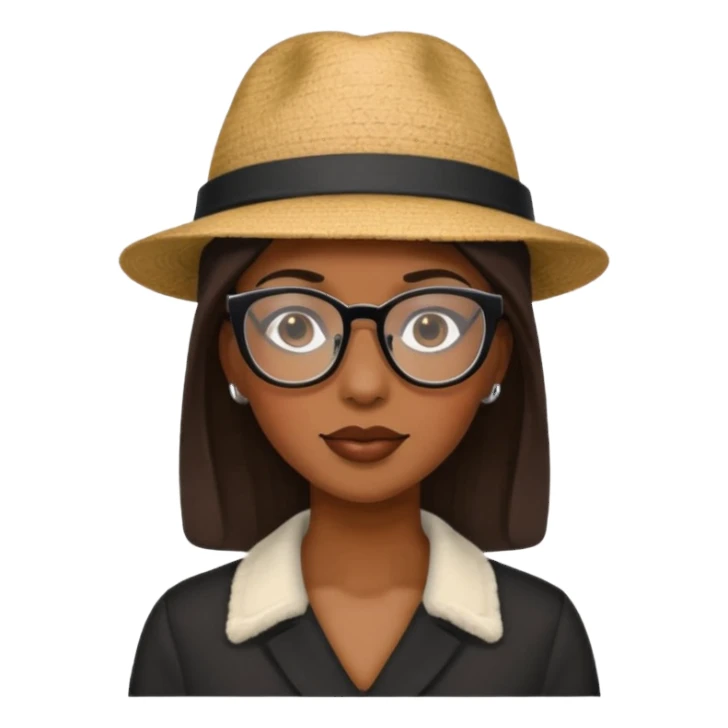 black woman wearing hats and glasses sticker