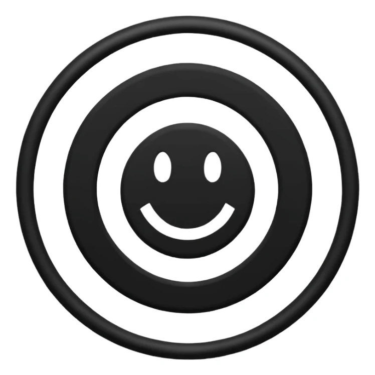 Black circle with “MB” written on in the middle of it. Nothing else sticker