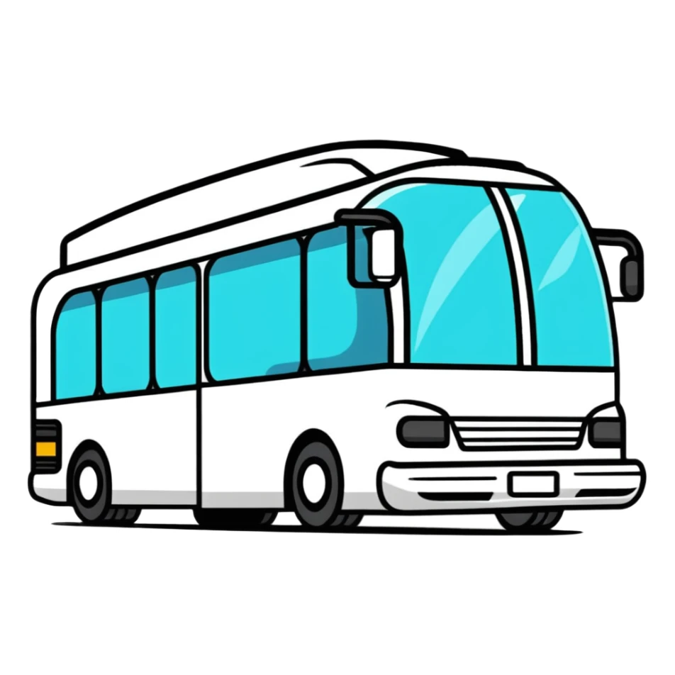 luxury shuttle bus for airport transfer with luggage sticker
