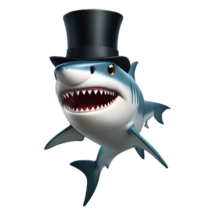 Shark with a top hat sticker
