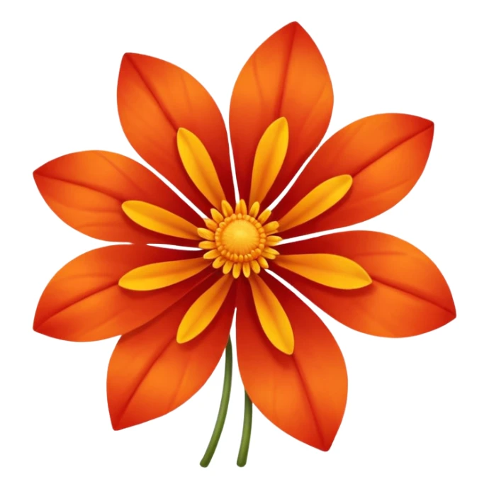 An autumn flower with orange-red petals curled by cool wind. sticker