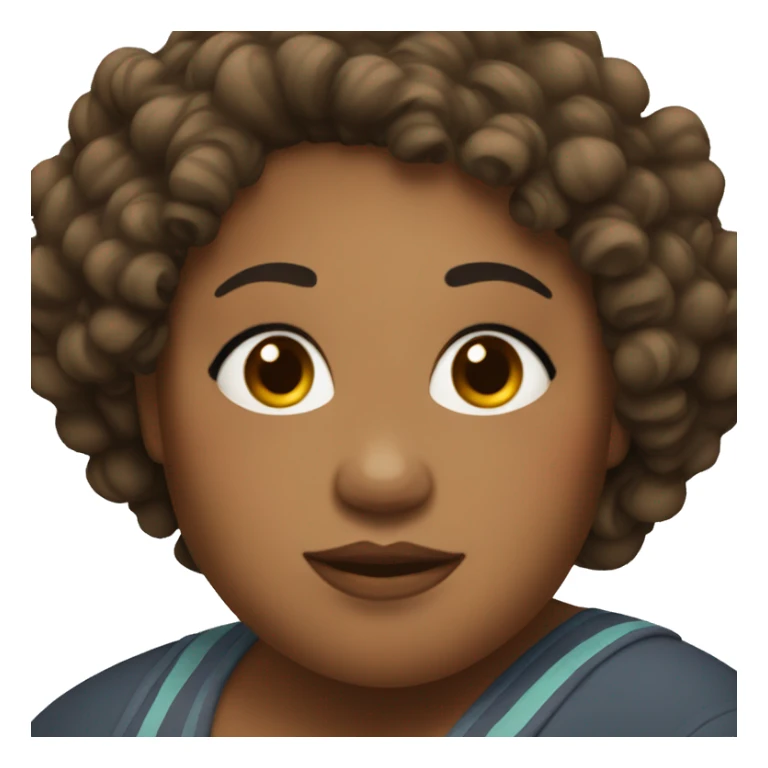 Plus size black woman with very short curly hair  sticker