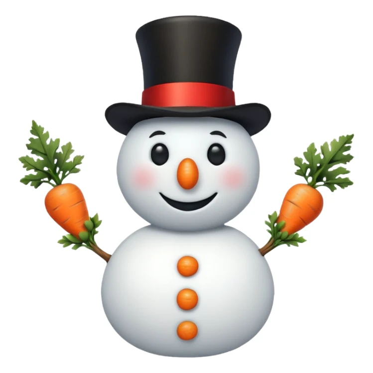 A classic snowman with carrot nose and coal smile. sticker