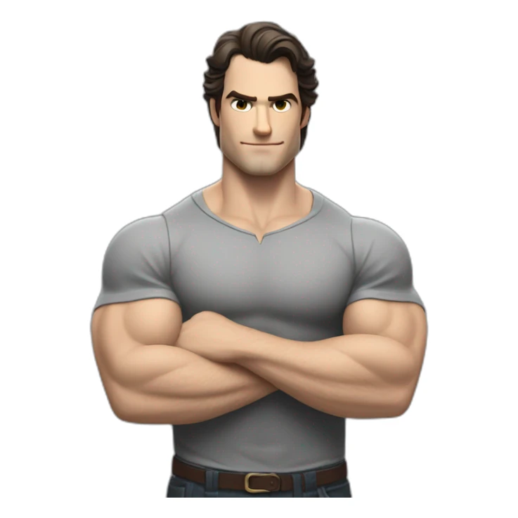 Henry Cavil whole body flexing ad sticker