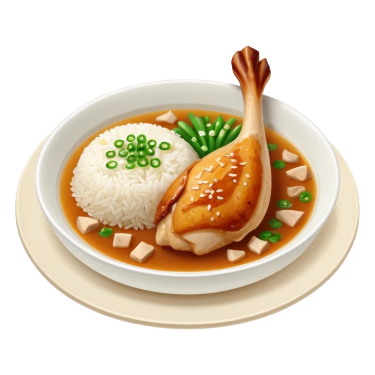 lunch rice with chicken, piece of the chicken leg only sticker