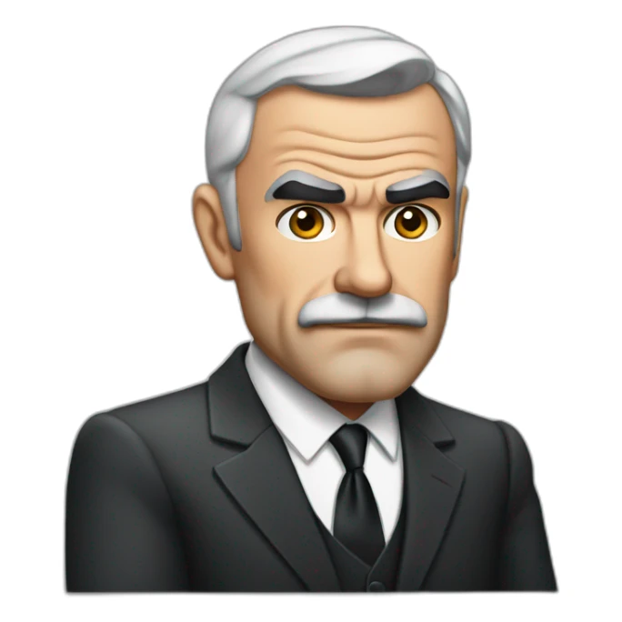 sean connery serious cartoon wearing suit sticker