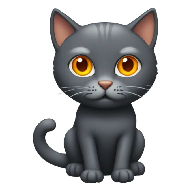 The cat is dark gray with orange eyes sticker