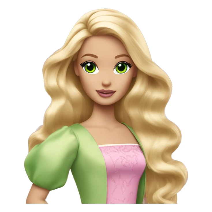 barbie princess green eyes long blond hair sticker