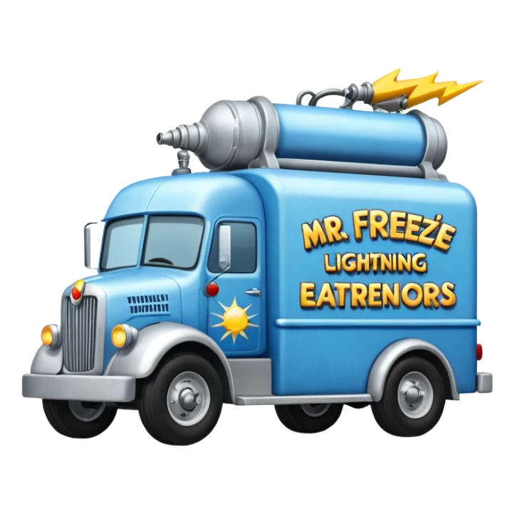  Mr. Freeze’s lightning Bug busters exterminators antique moving truck  sticker