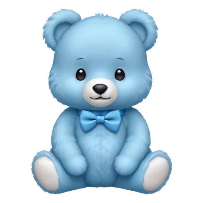 sweet same little blue bears with blue bow tie sitting sticker