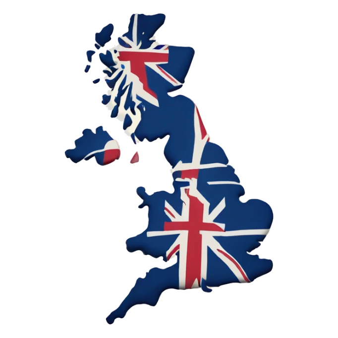 UK map with north of England highlighted sticker