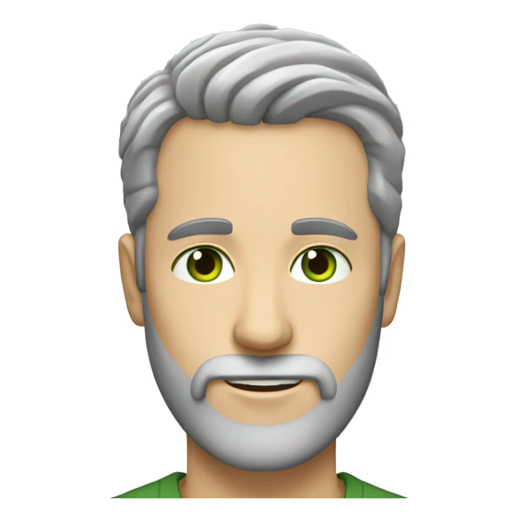 White guy green eyes brown beard grey hair only at the temples sticker