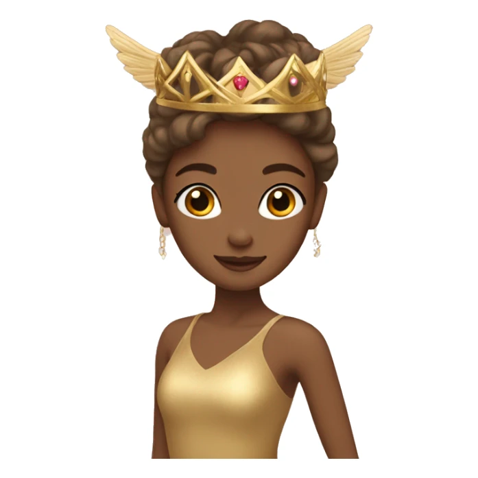  brown ballerina gold wings gold crown sticker