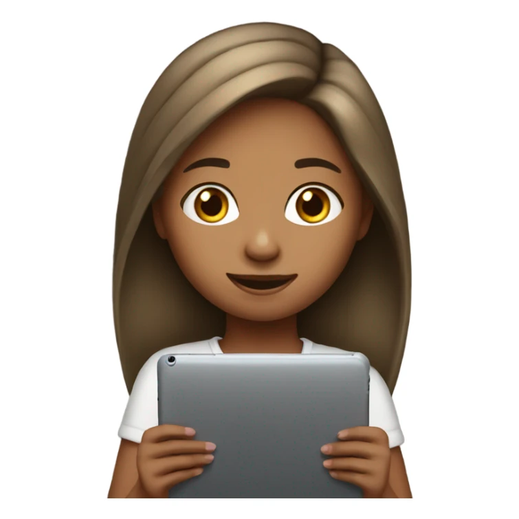 A girl playing on her ipad sticker
