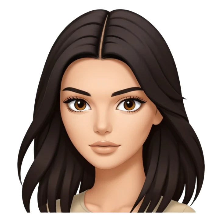Kendall Jenner, fashion model, long dark hair sticker