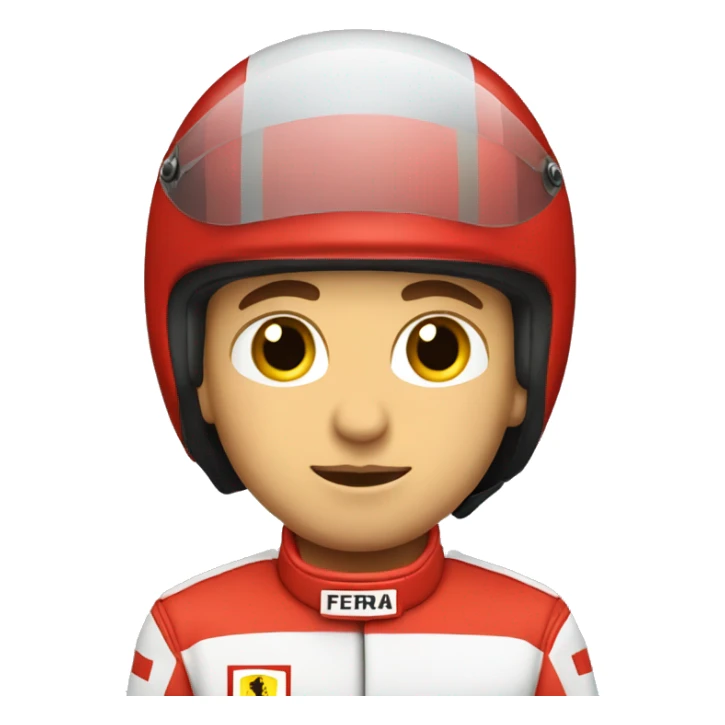 ferrari male racecar driver with closed helmet sticker