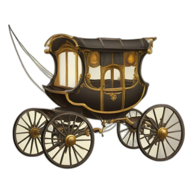 electric cartoon carriage 1800s sticker