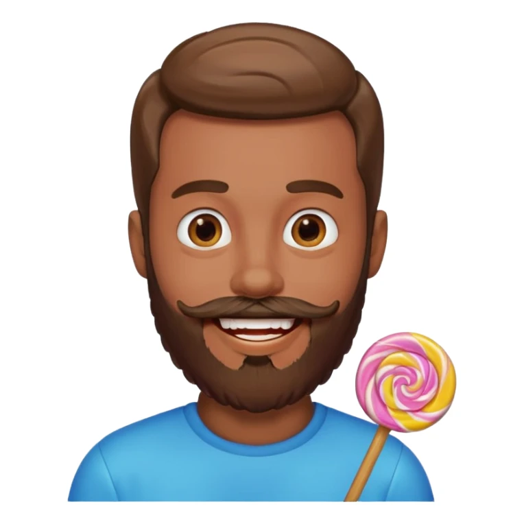 guy with beard made out of candy sticker