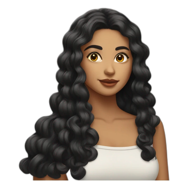 Thayri mujer educadora morena pelo largo liso negro con fleco sticker