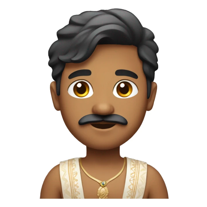 chubby handsome white indian boy with little beard and mustache  sticker