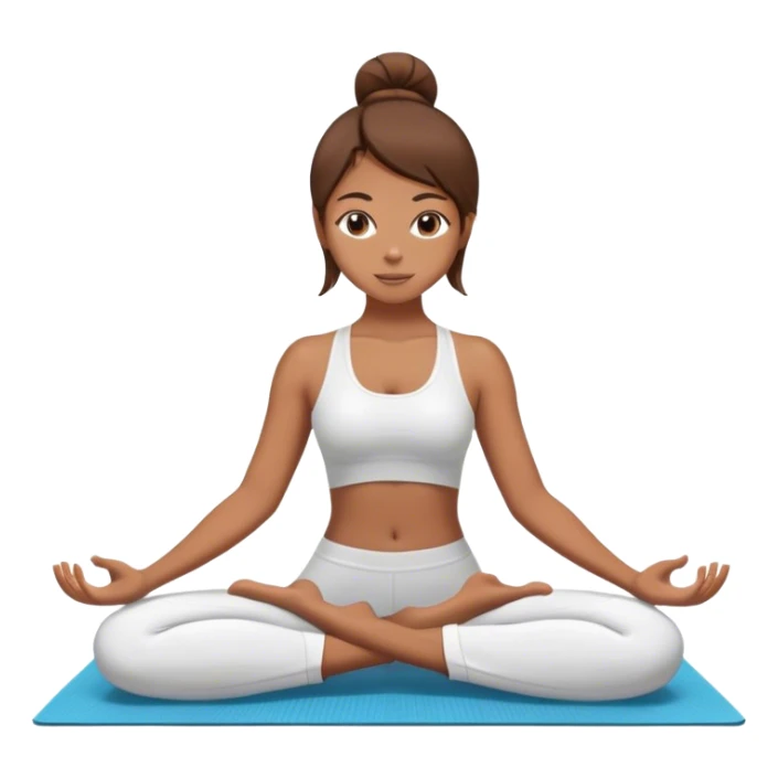 Tan girl with straight brown hair doing yoga sticker