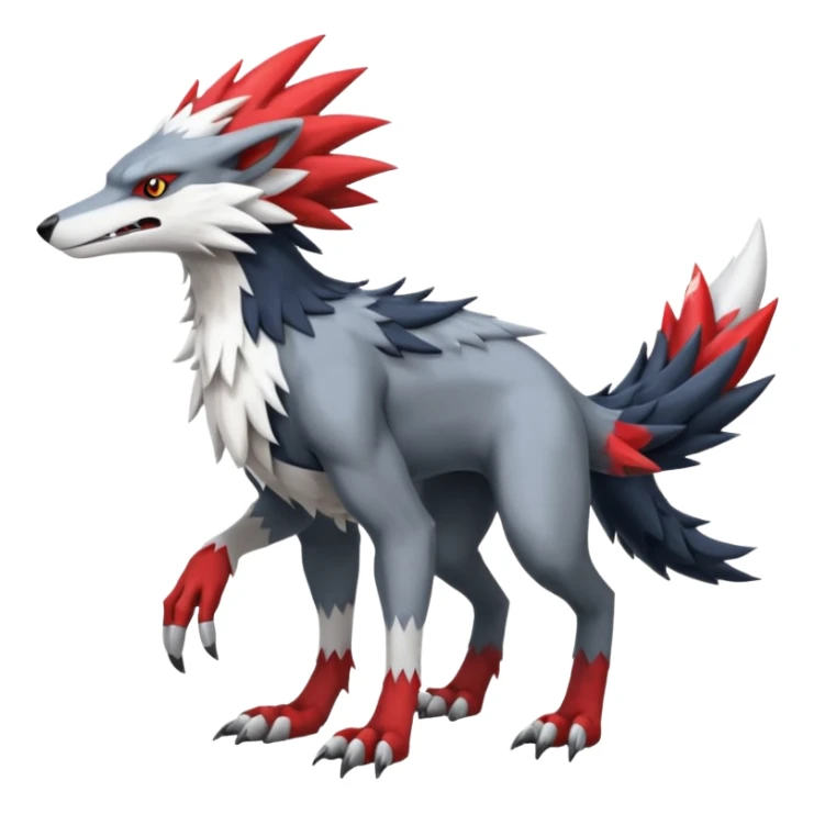 Nargacuga-Sergal-Silvally-Wolf-fusion, full body  sticker