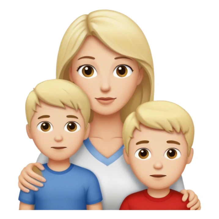 Brunette mom, blonde dad and son sticker