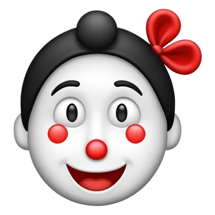 Crie um emoji de palhaço de circo em preto e branco igual o de iphone sticker