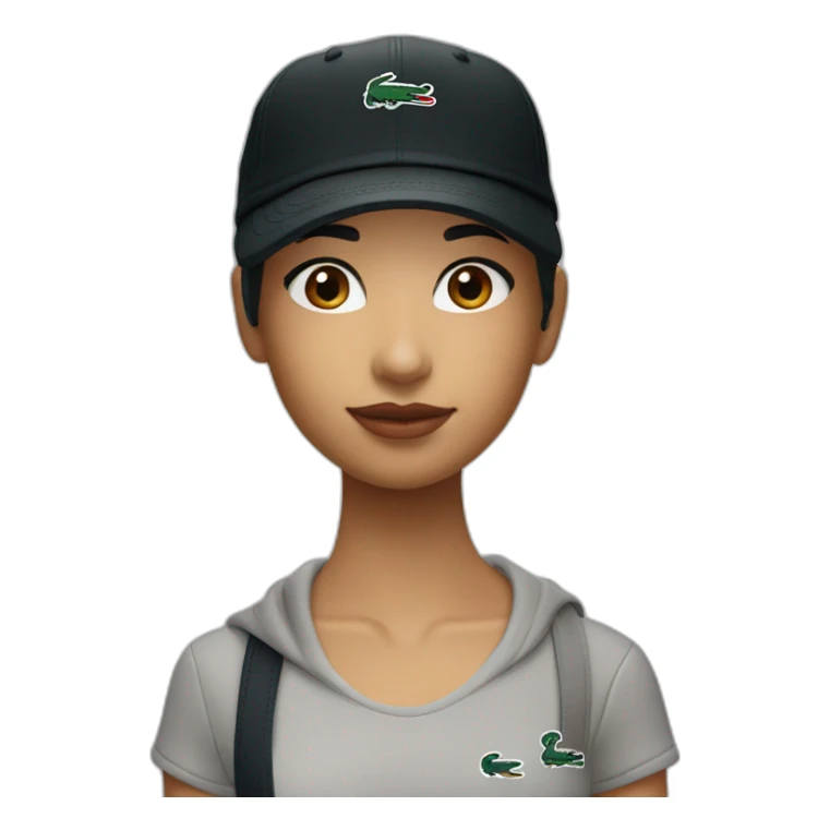 Lacoste bag latin girl with black lacoste cap sticker