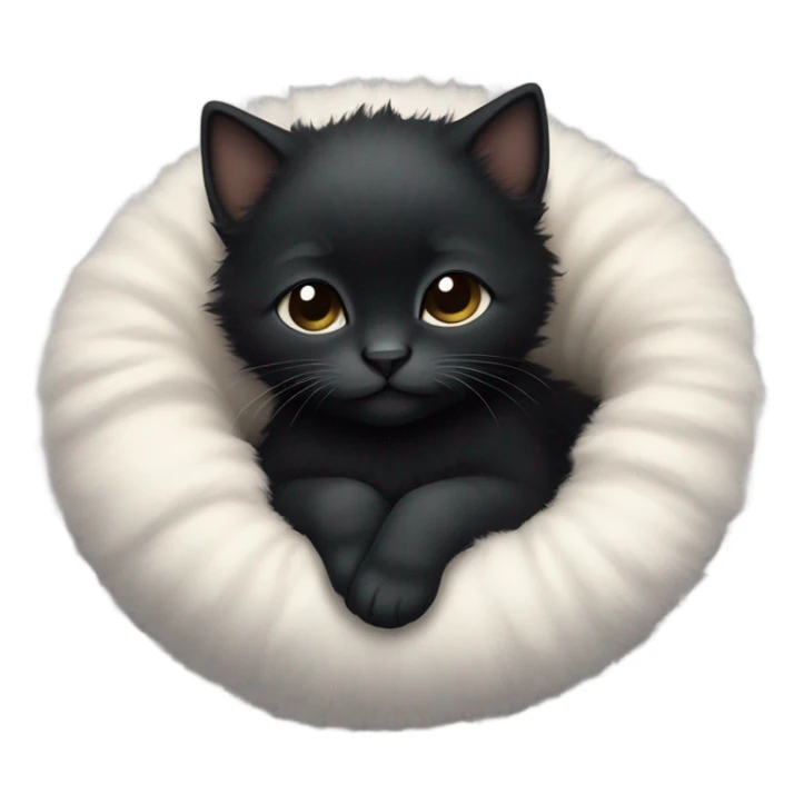 Sleeping black kitty sticker
