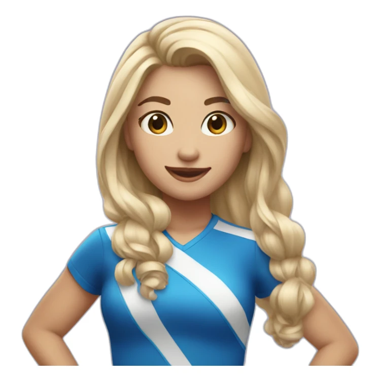 Cheer Girl in blue blonde hair sticker