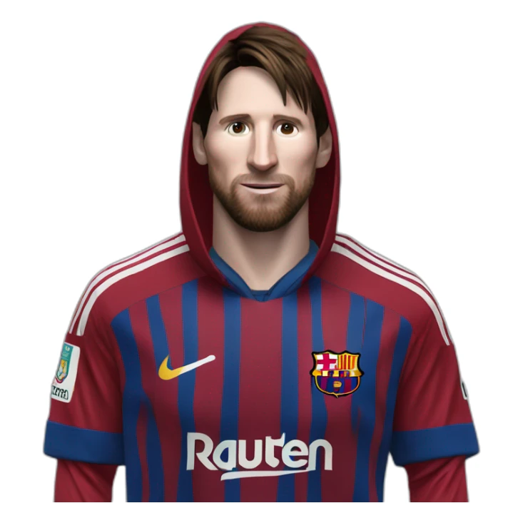 Messi habillé en noir avec une cagoule sticker