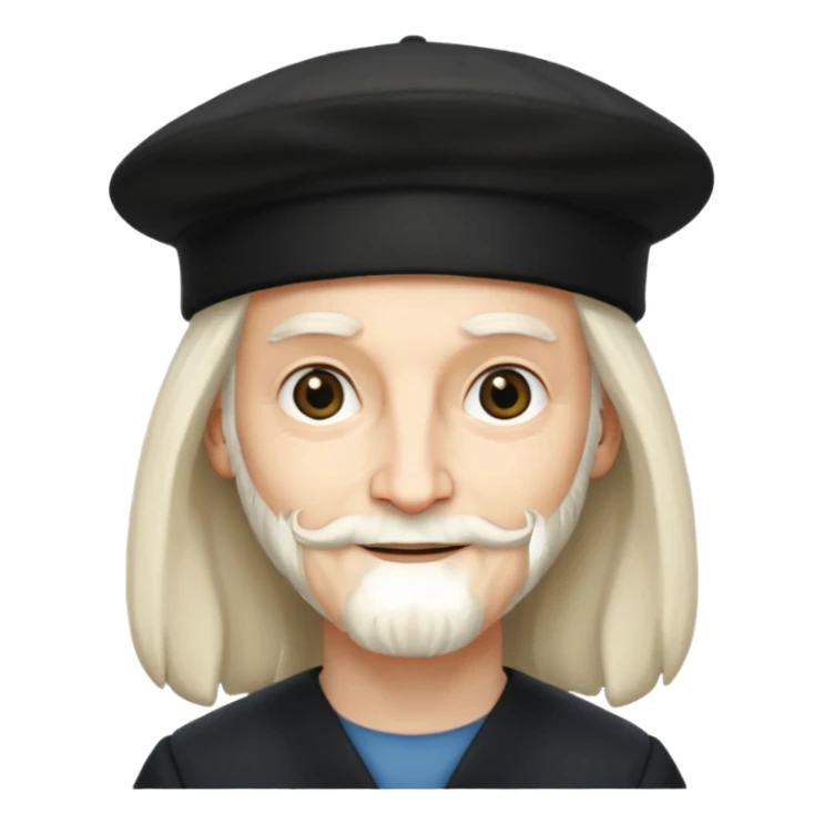 Leonardo da Vinci wear black berret hat sticker