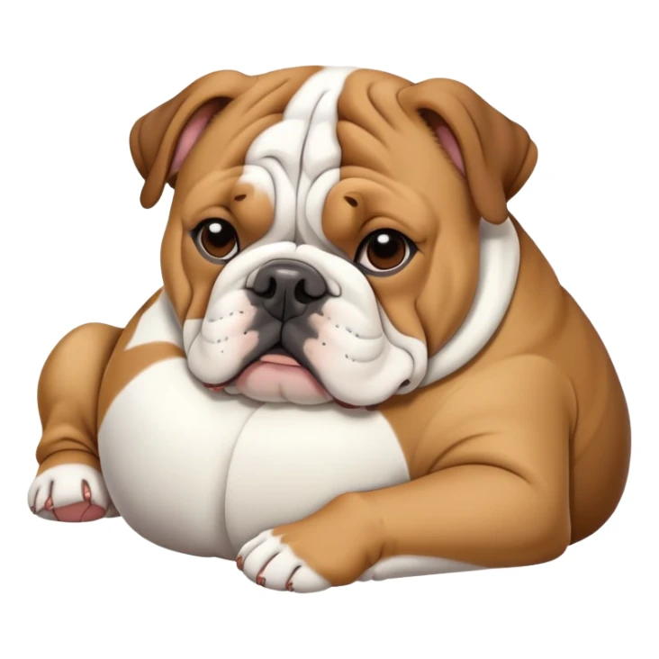 english bulldog curled up napping sticker